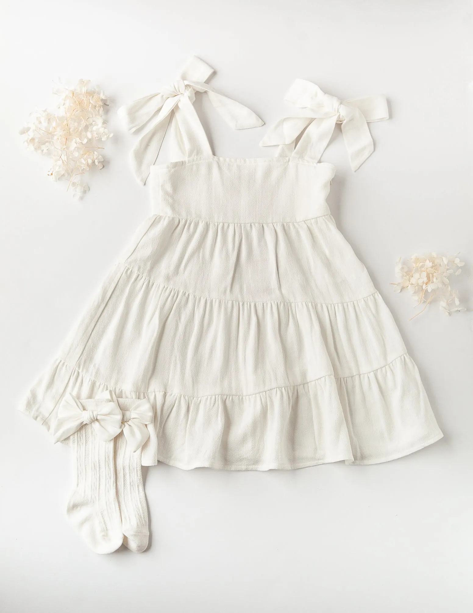 Karolina Tiered Dress - White