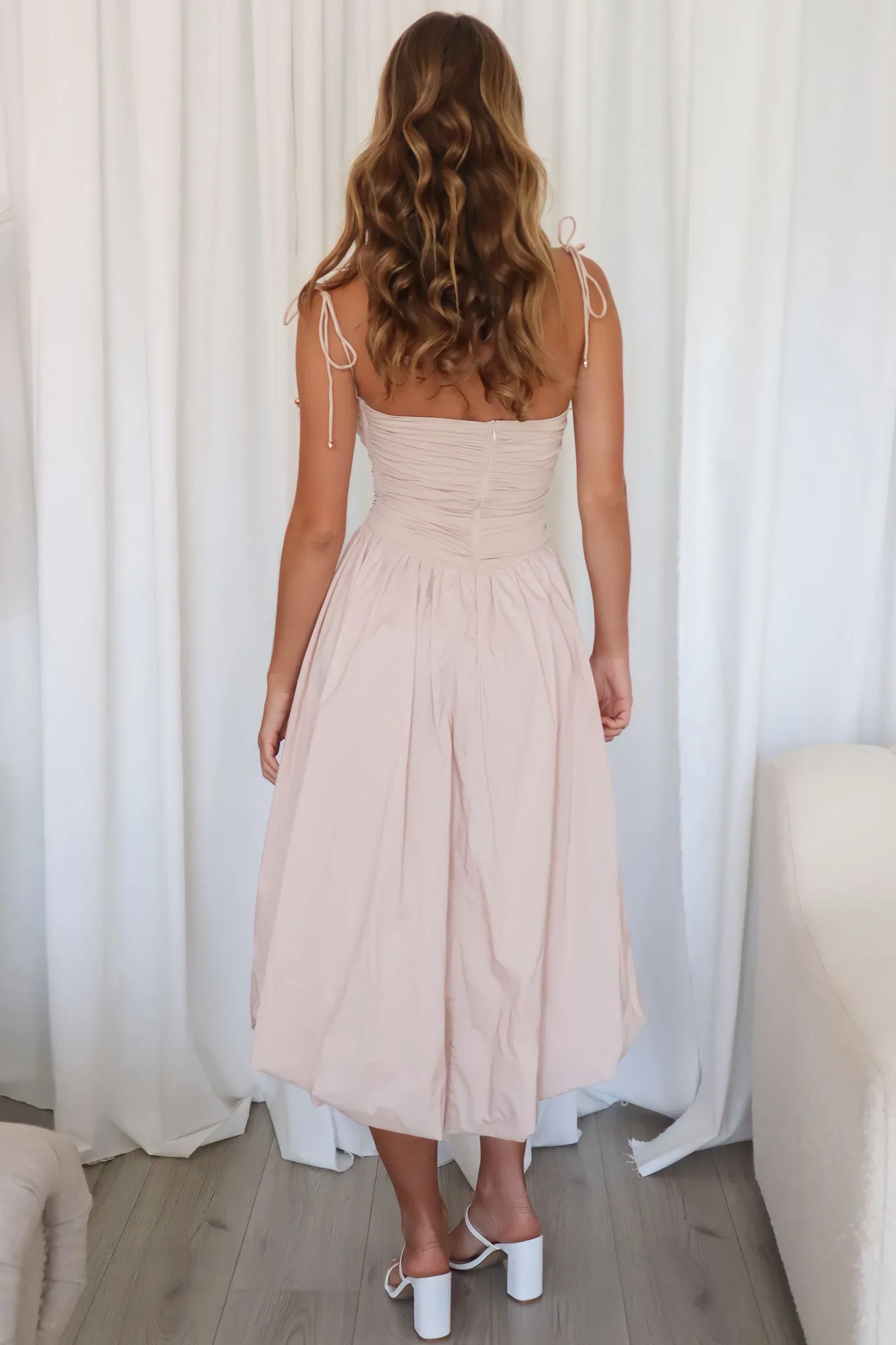 Katya Midi Dress - Nude