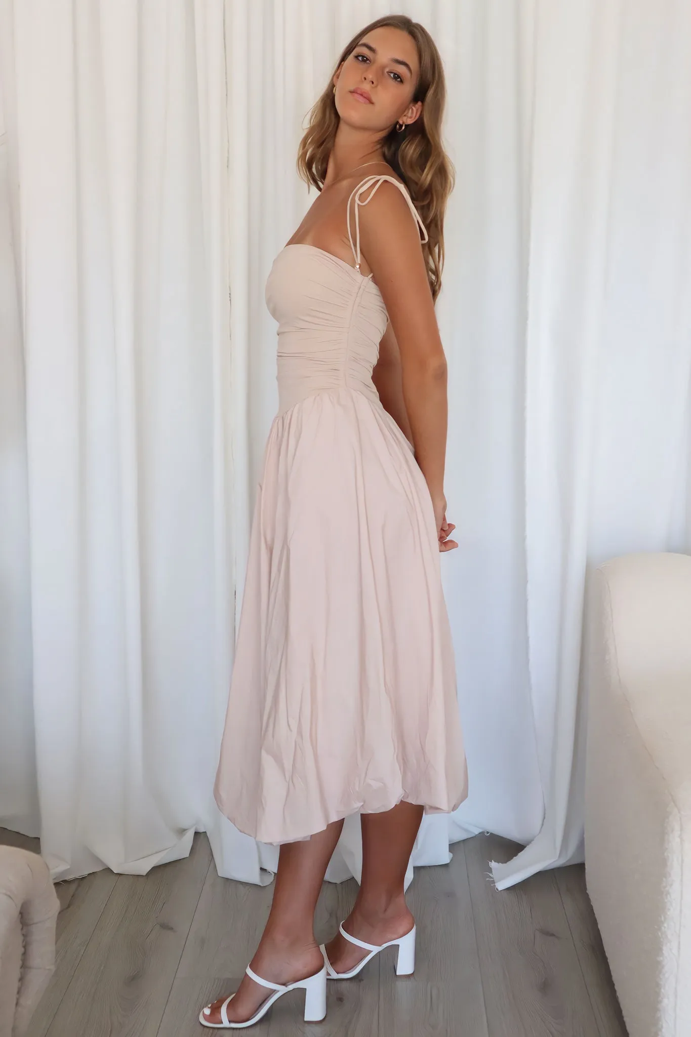 Katya Midi Dress - Nude