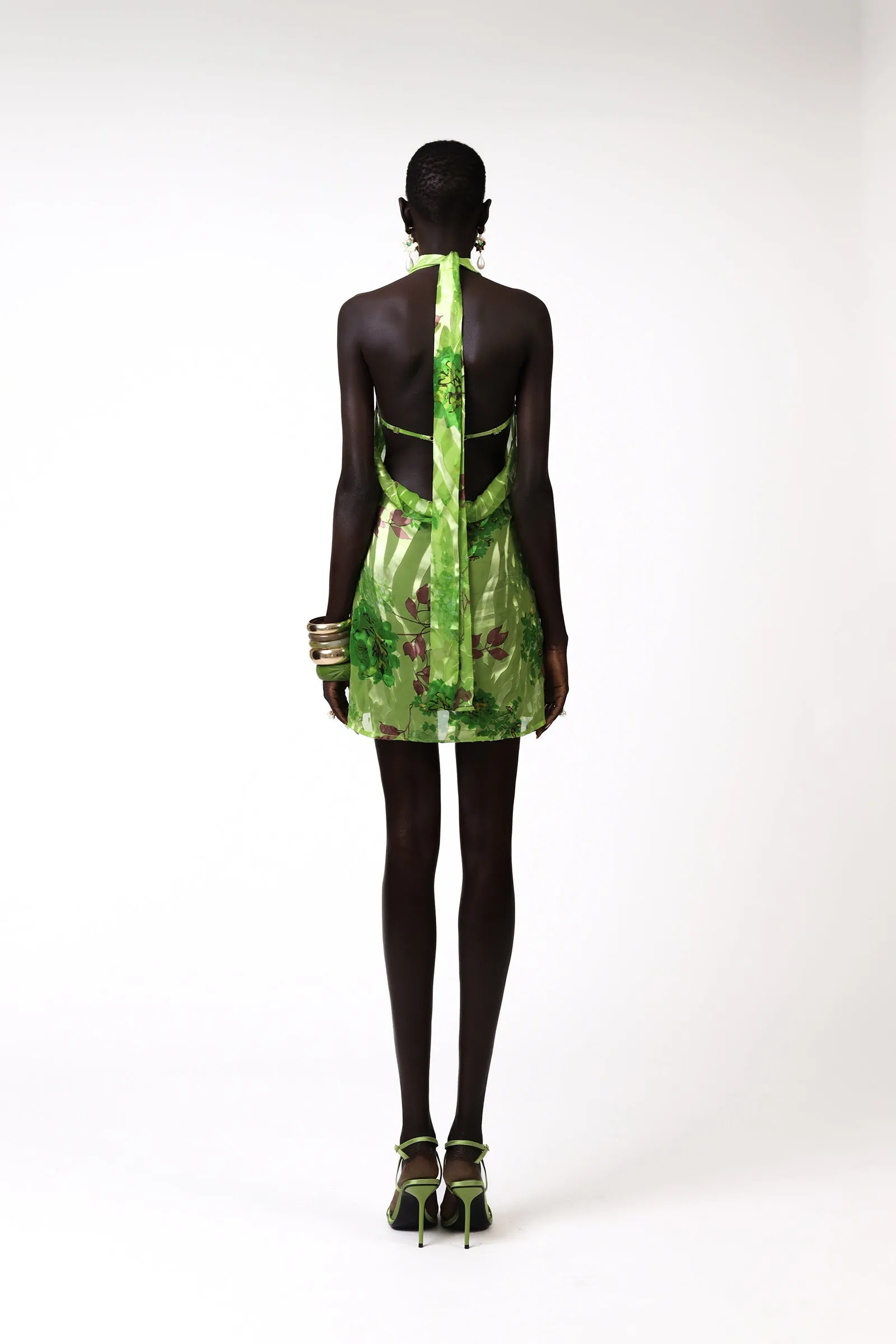 Kush Silk Mini Dress - Lime