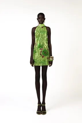 Kush Silk Mini Dress - Lime