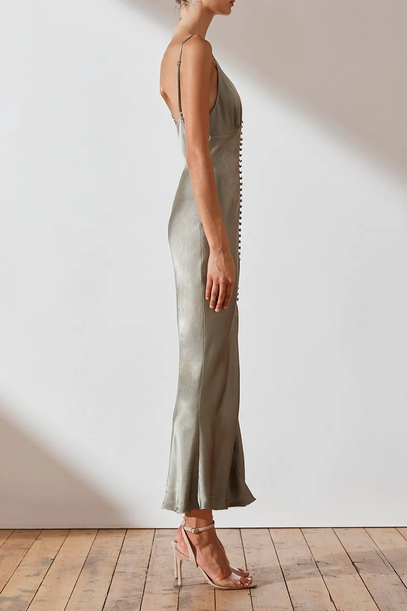 LA LUNE BIAS SLIP DRESS - SAGE