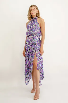 Lavender Brown Delaney Dress in Purple Multi