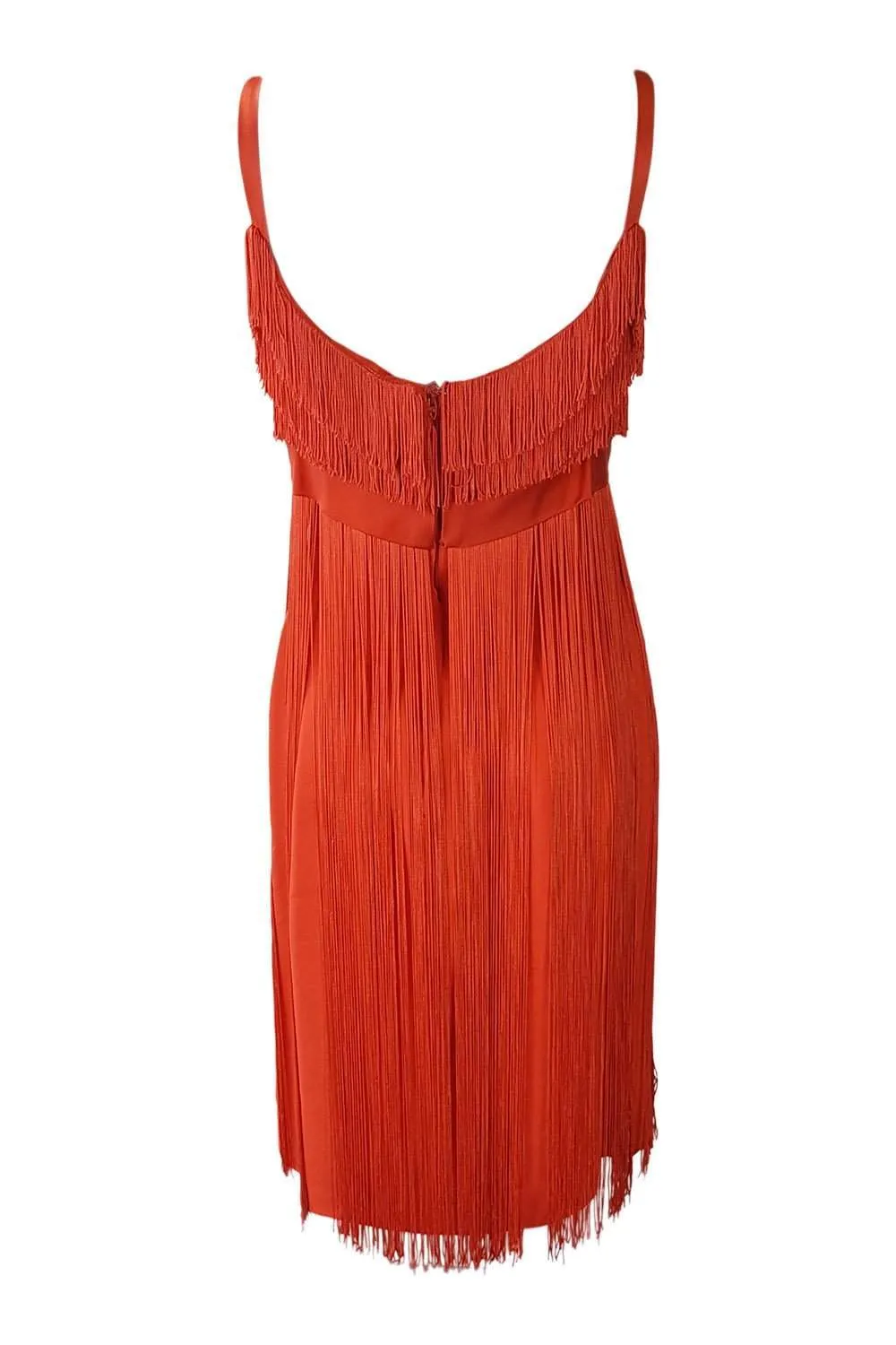 LILI DIAMOND California Vintage Red Tassel Shift Dress (S)