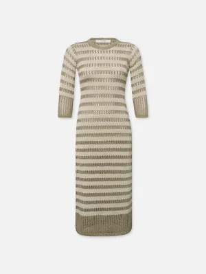 Lurex Stripe Dress -- Gold Multi