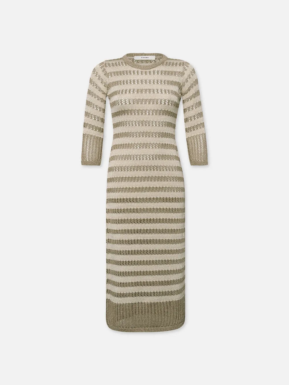 Lurex Stripe Dress -- Gold Multi