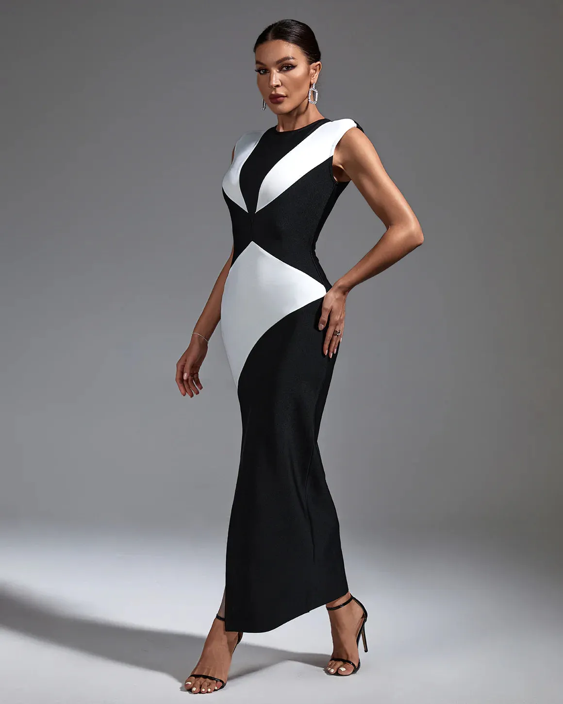 MABEL Black White  Bandage Dress