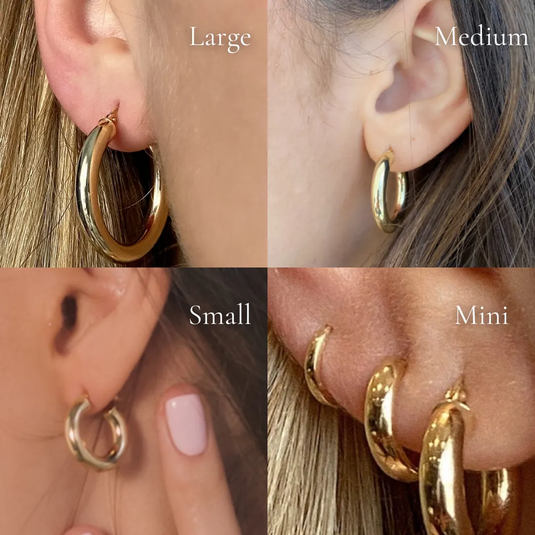 Medium Bold Hoops | 10k Yellow Gold