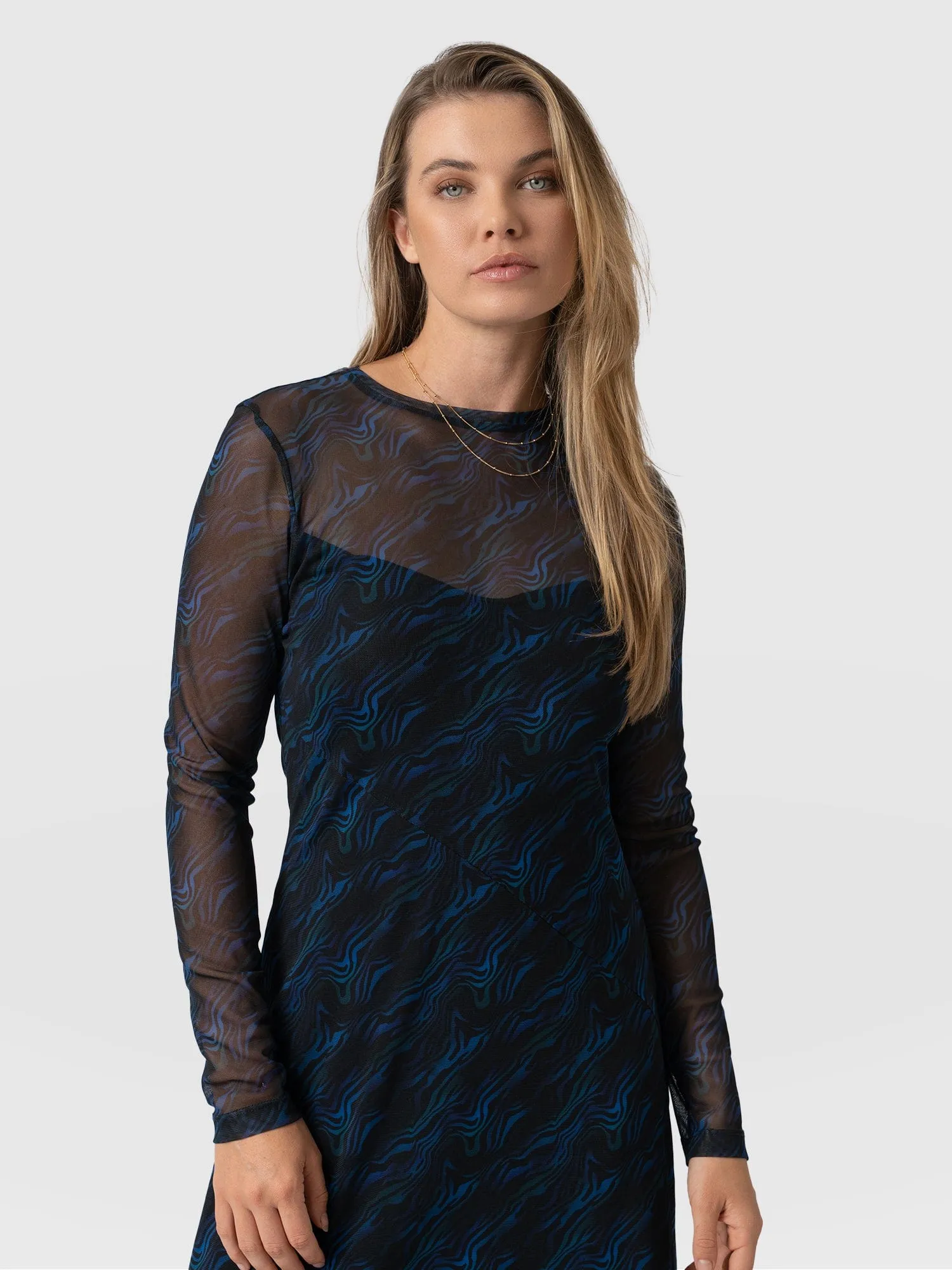 Mesh Runway Dress - Galactic Wave