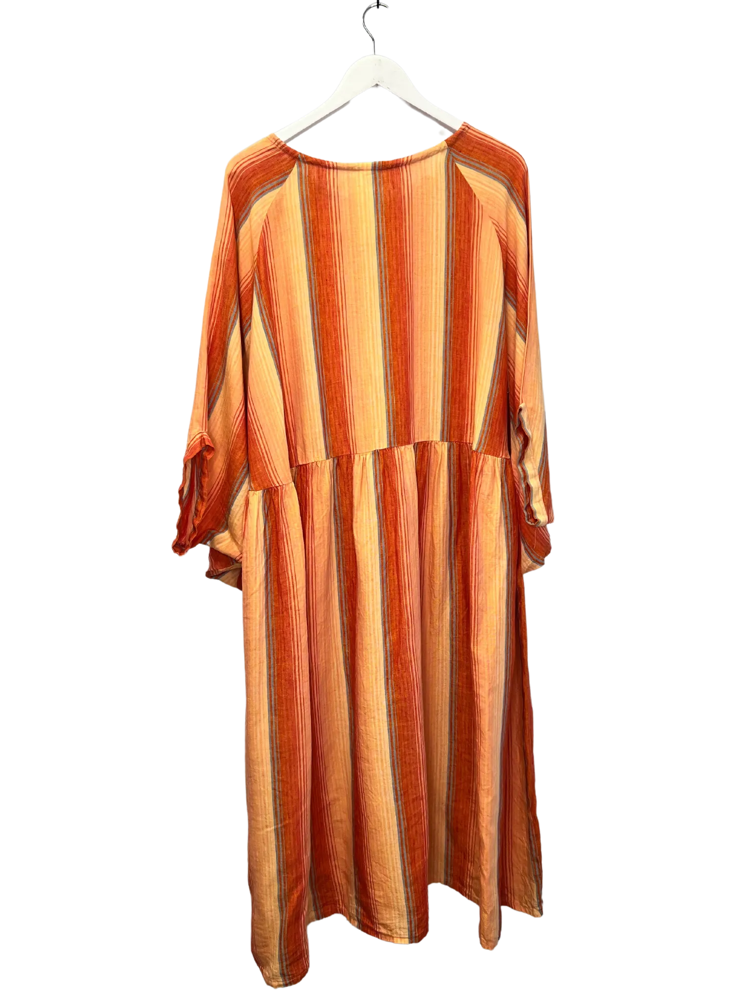 One Size - Penelope Durston Apricot Stripe Harvest Smock Dress