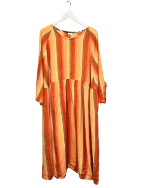 One Size - Penelope Durston Apricot Stripe Harvest Smock Dress