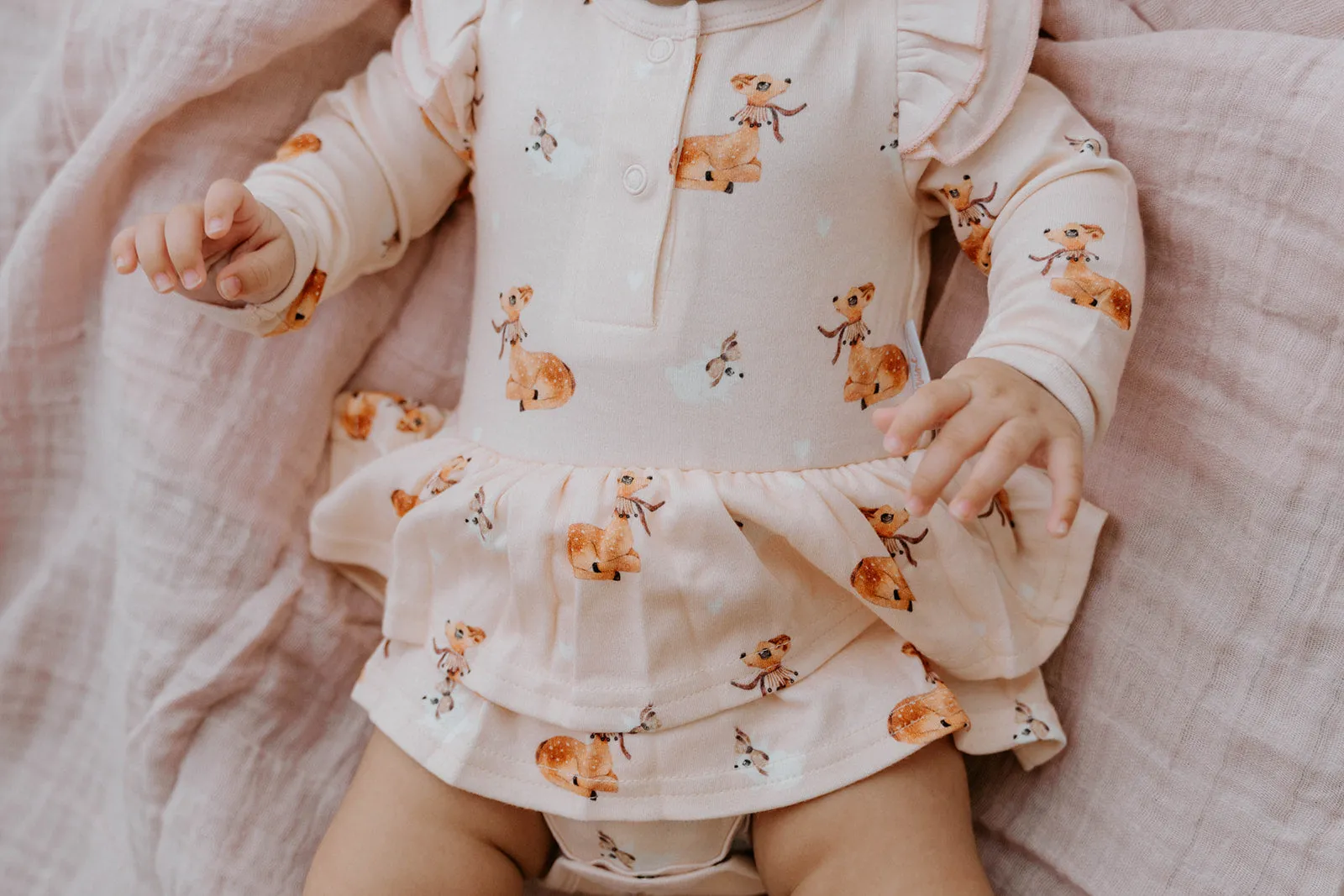 Onesie Flutter Dress - Classic Fawn