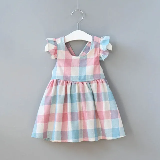 Plaid princess cute girls dresses