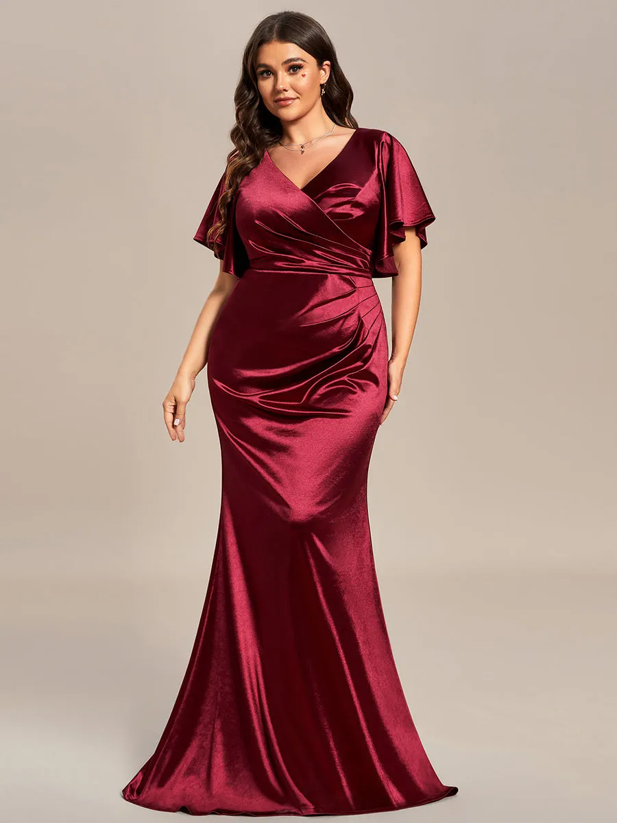 Plus Fishtail Ruffles Wholesale Stain Evening Dresses