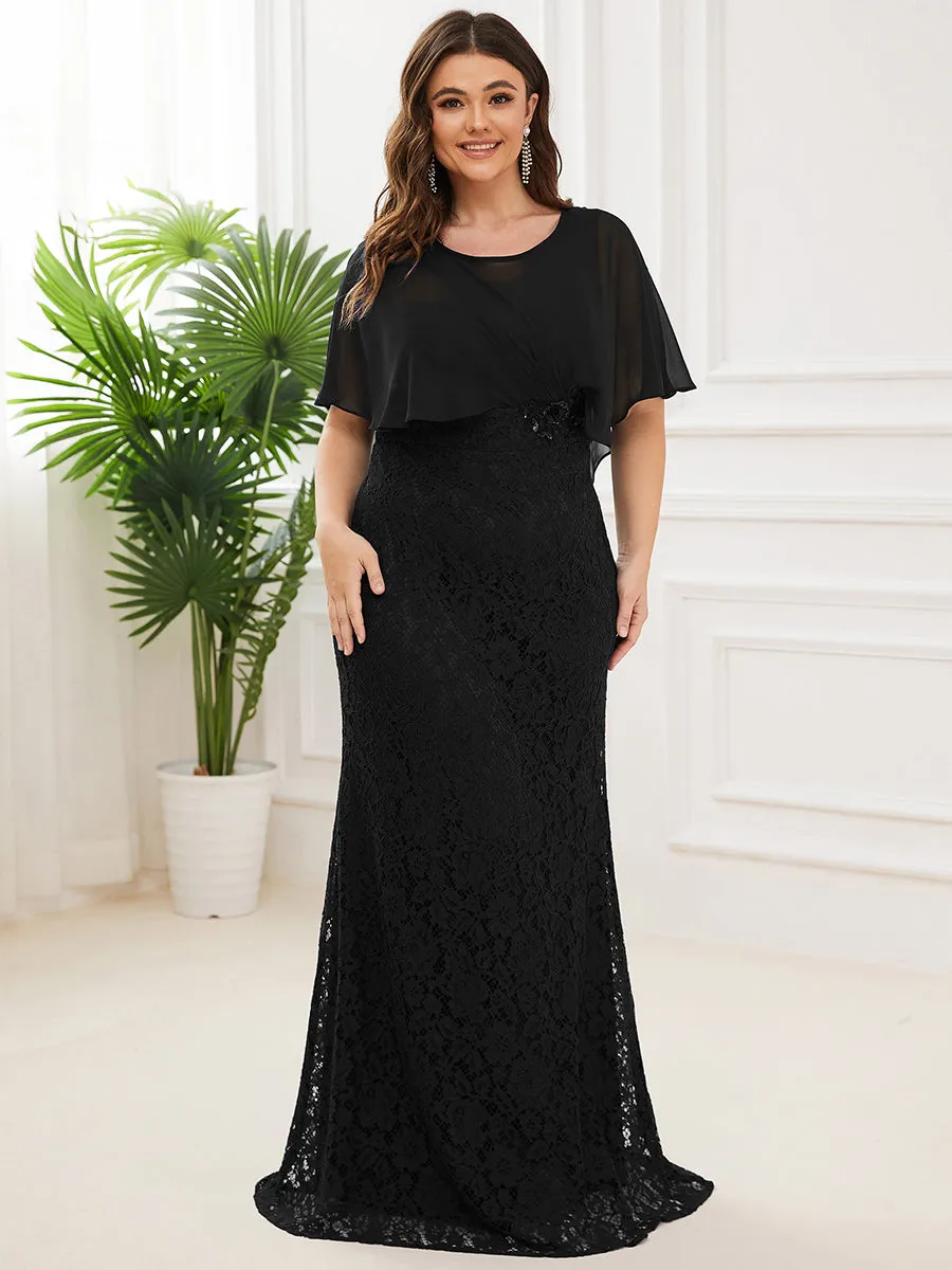 Plus Size Fishtail Ruffles Sleeves Wholesale Mother of Bridesmaid Dresses