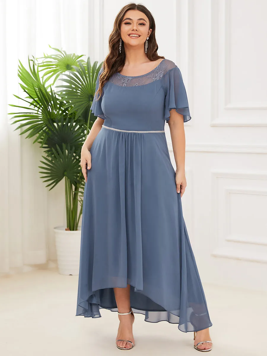 Plus Size Women's Casual Boat Neck A-Line Midi Dress Wholesale