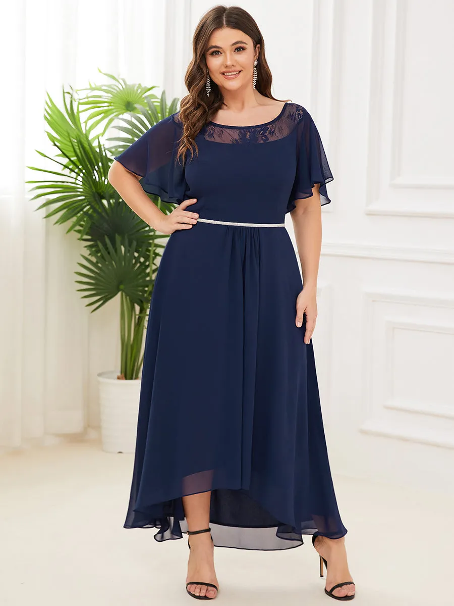 Plus Size Women's Casual Boat Neck A-Line Midi Dress Wholesale