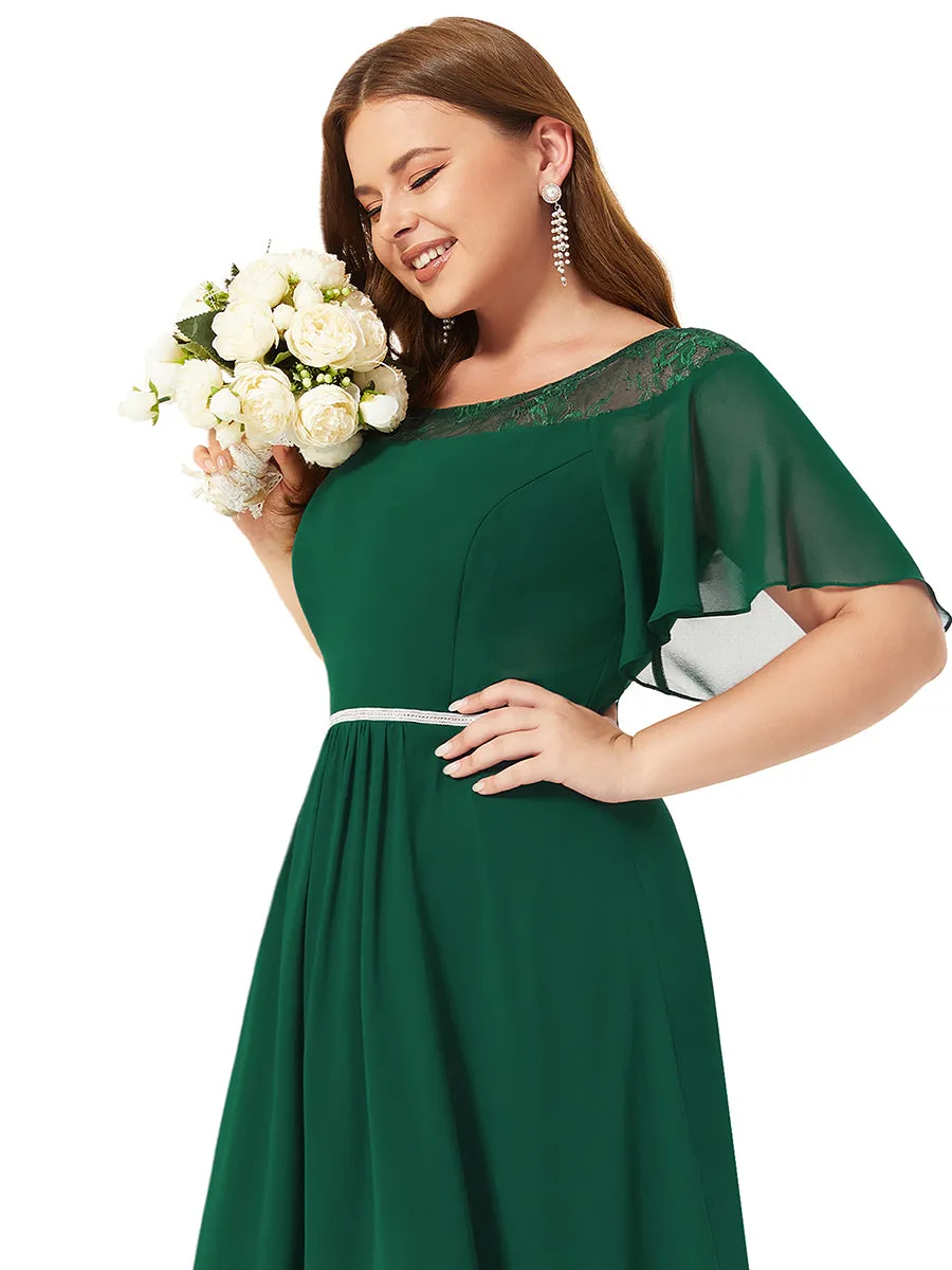 Plus Size Women's Casual Boat Neck A-Line Midi Dress Wholesale