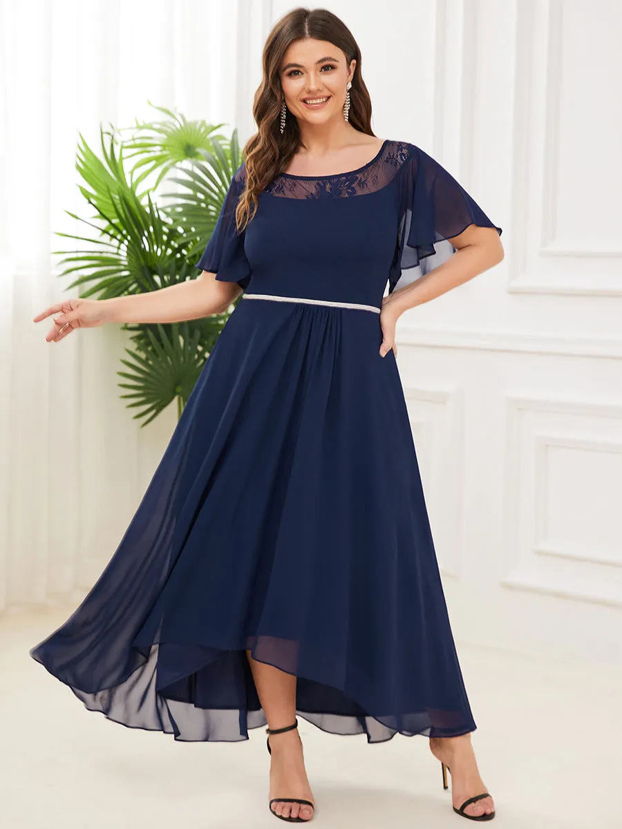 Plus Size Women's Casual Boat Neck A-Line Midi Dress Wholesale