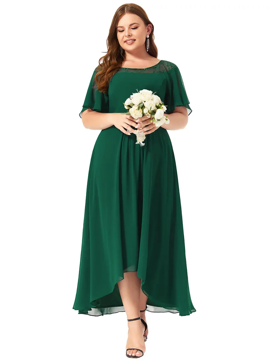 Plus Size Women's Casual Boat Neck A-Line Midi Dress Wholesale