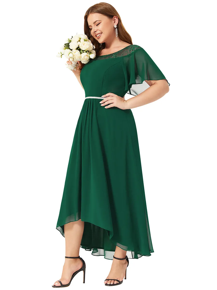 Plus Size Women's Casual Boat Neck A-Line Midi Dress Wholesale