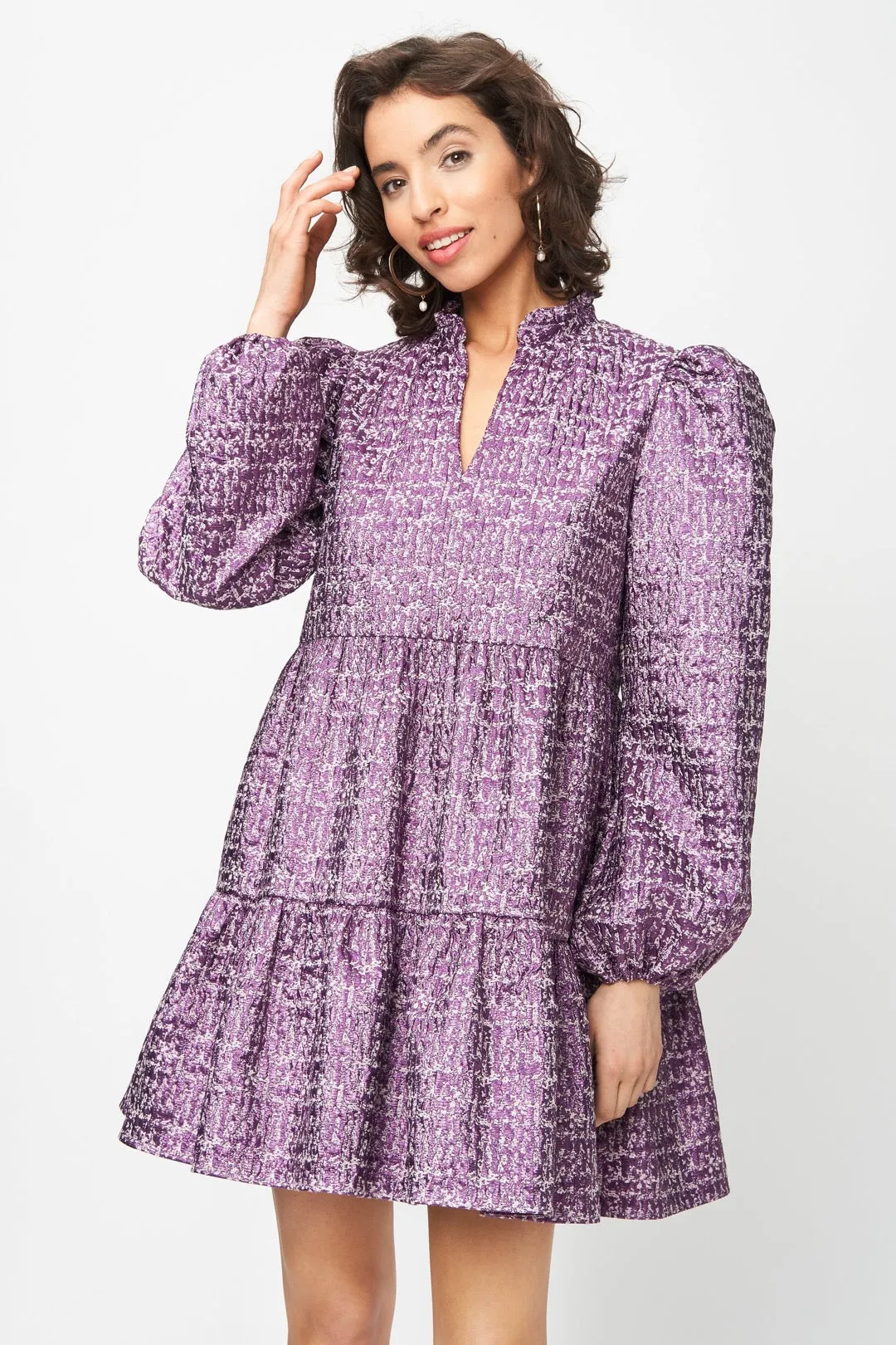 Riley Dress Purple Metallic