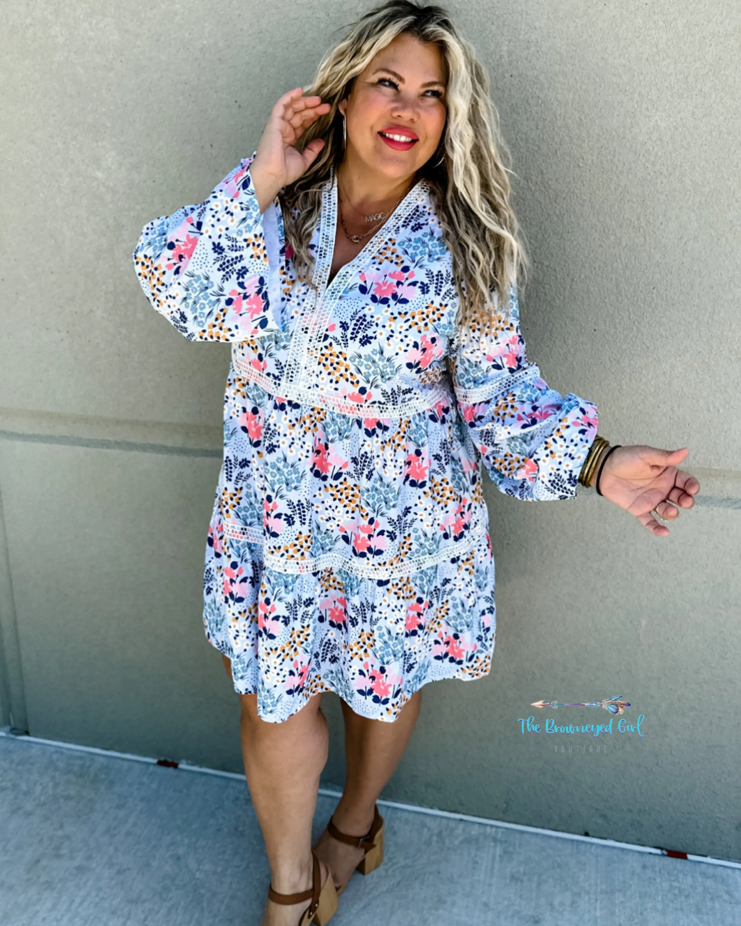 Rosalie Floral Lace Boho Dress