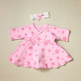 Ruffled NICU Dress & Headband Stars