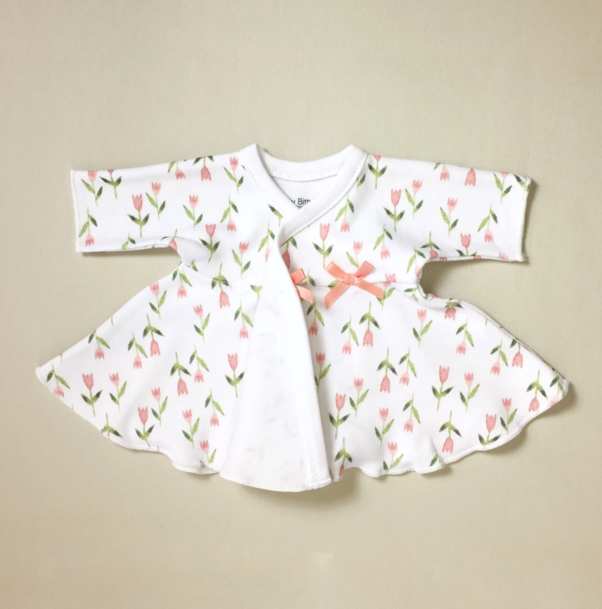 Ruffled NICU Dress & Headband Tulips