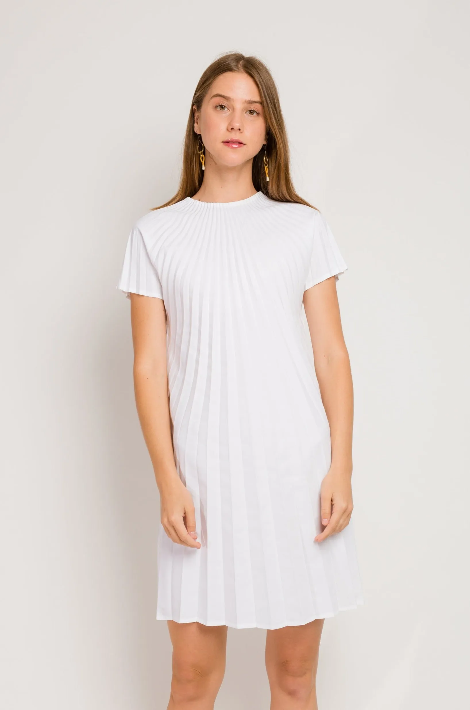 SALE Reversible V-neck Sunburst Dress | White