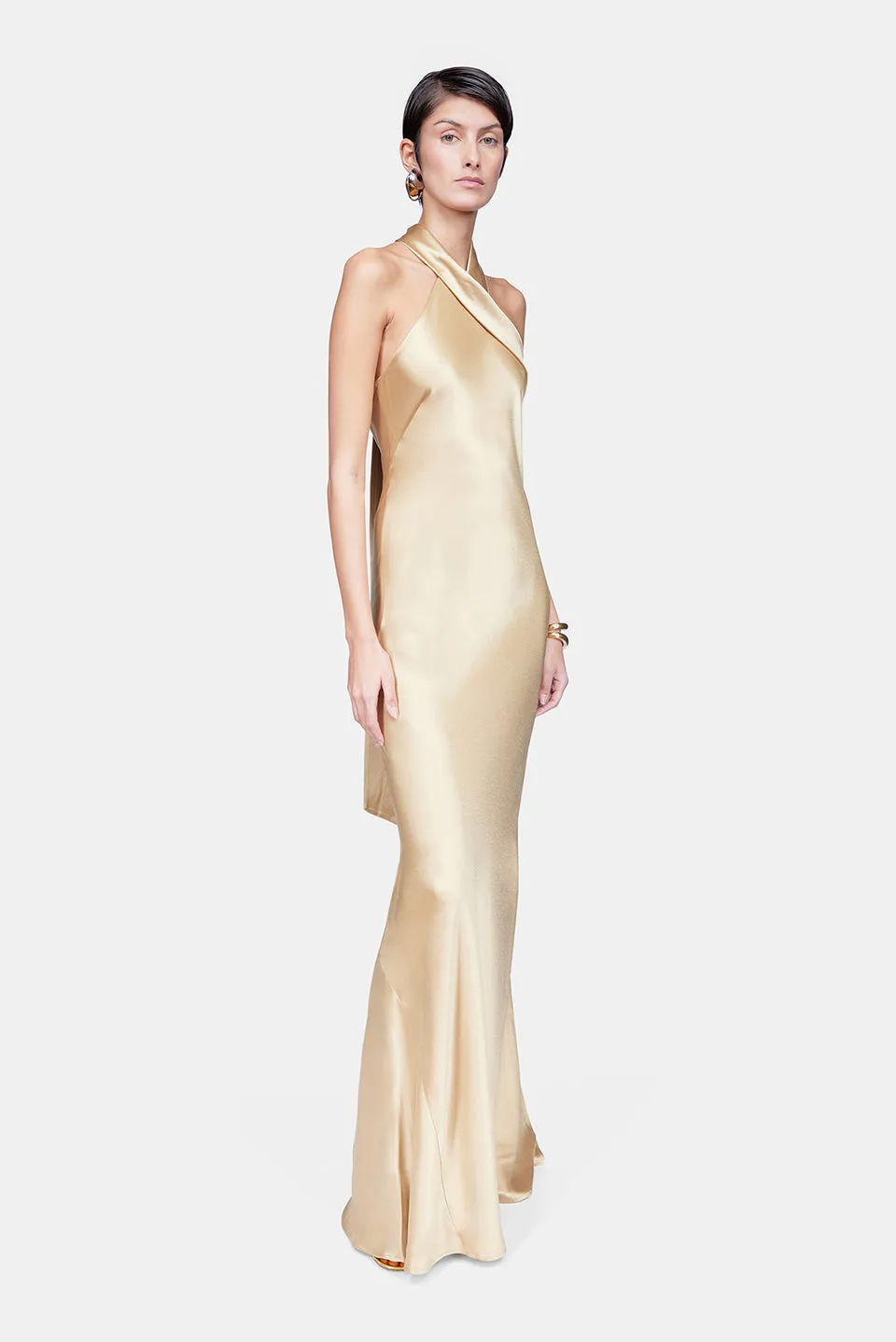 Satin Pandora Dress - Light Gold