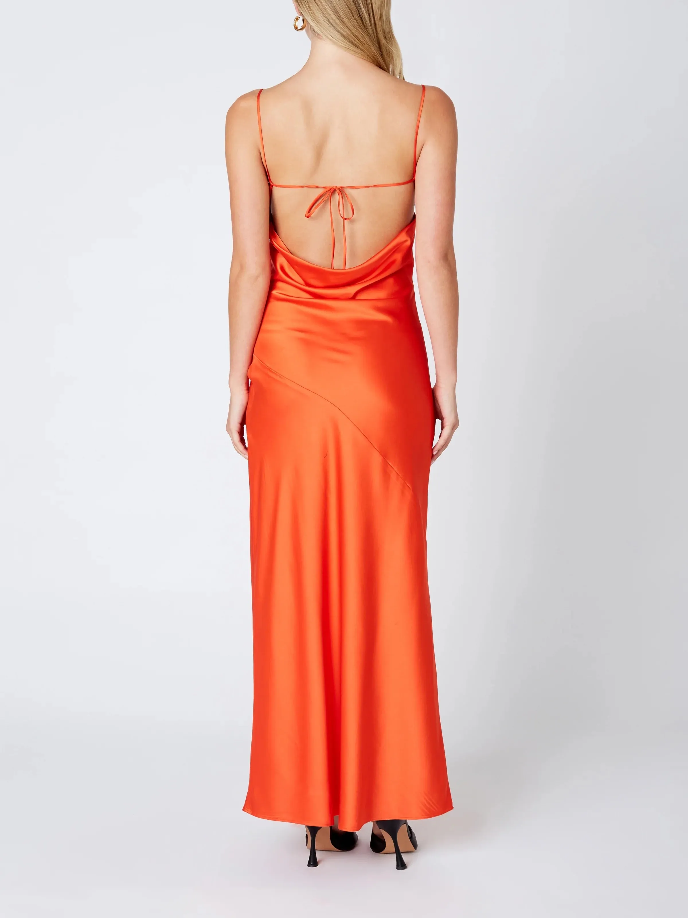 Scarlett Satin Tie Back Maxi Dress