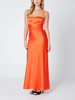 Scarlett Satin Tie Back Maxi Dress