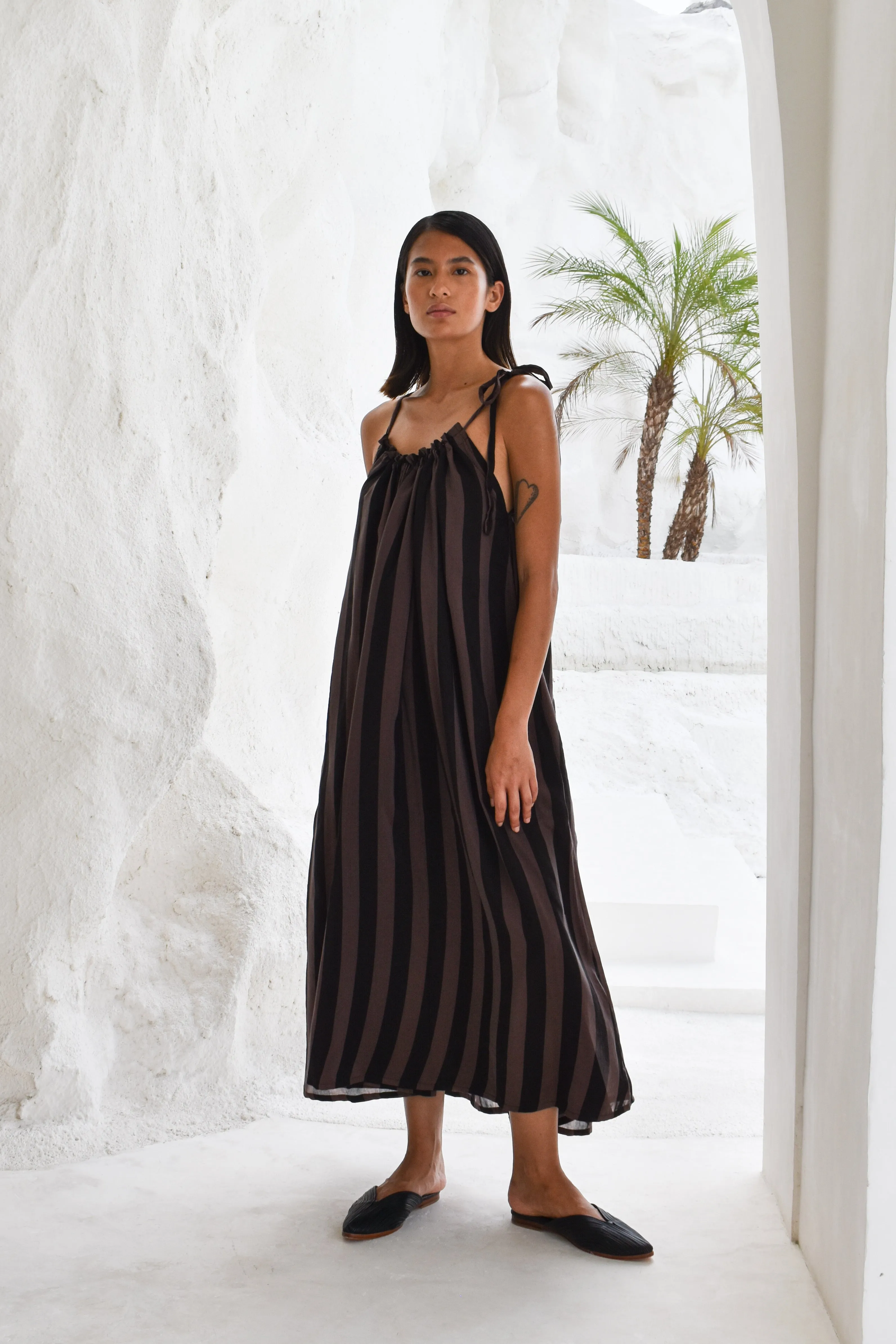 Silk Cotton Halter Dress