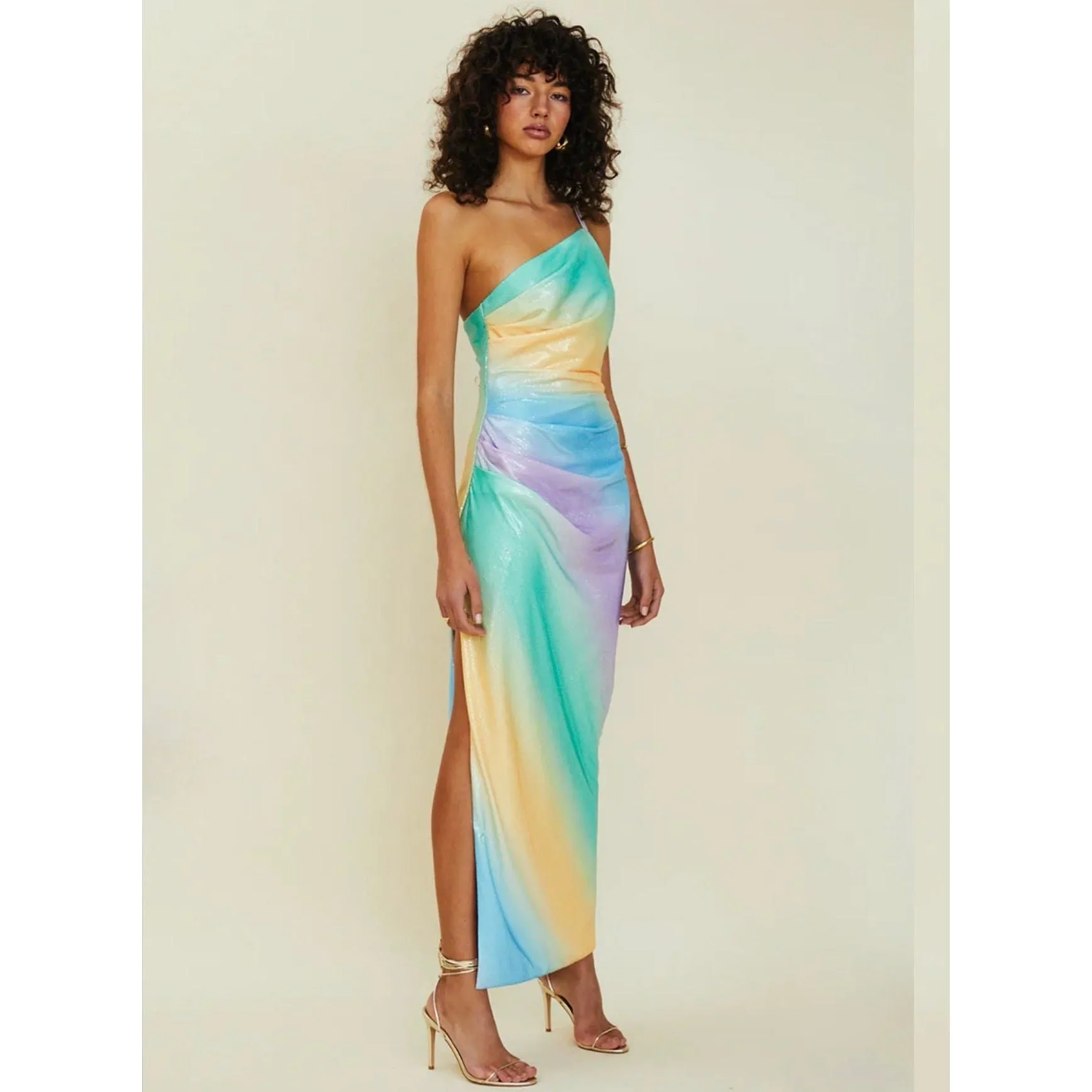 Suboo Ombre One Shoulder Split Maxi