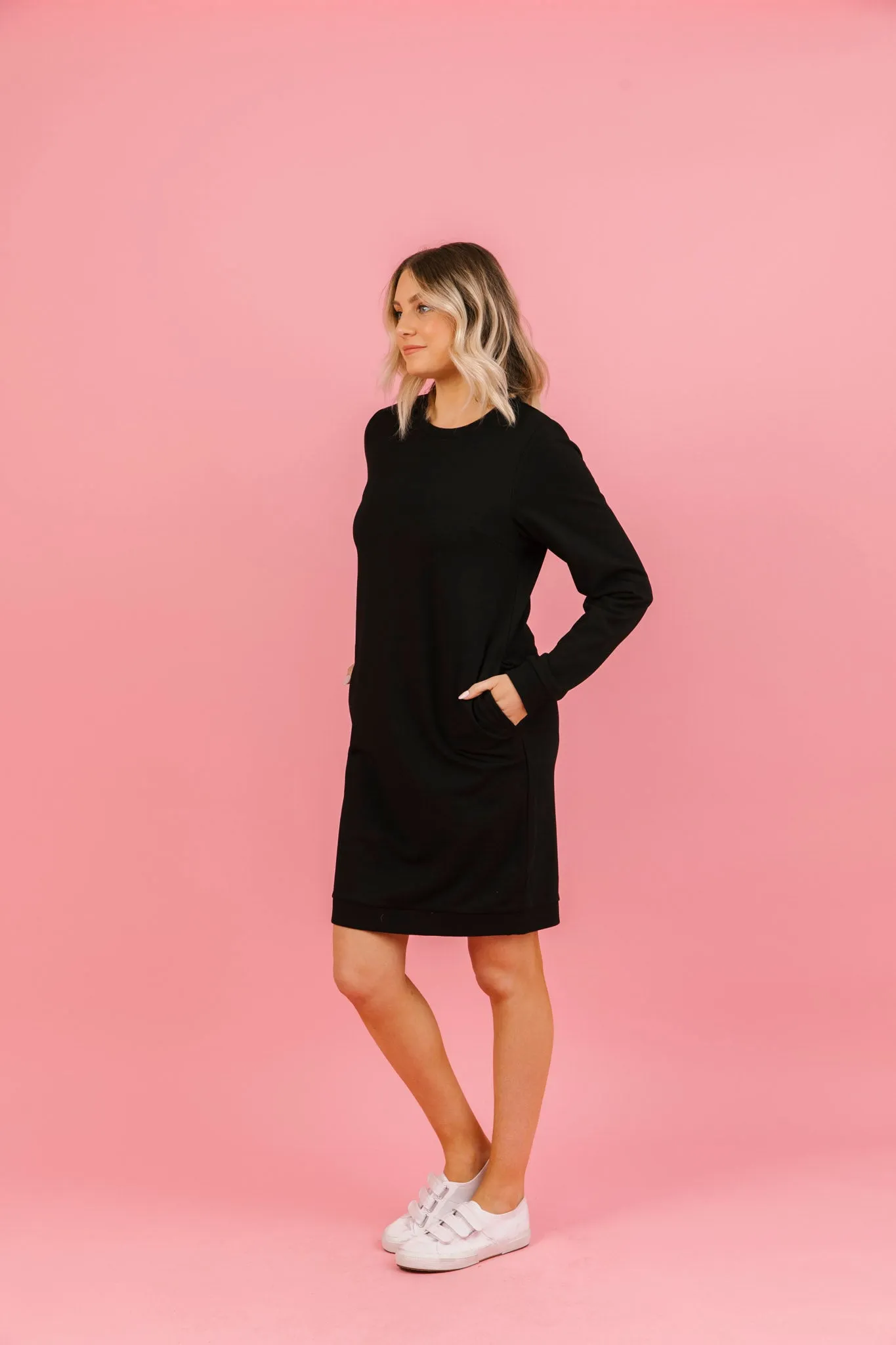 Sweater Dress - BLACK