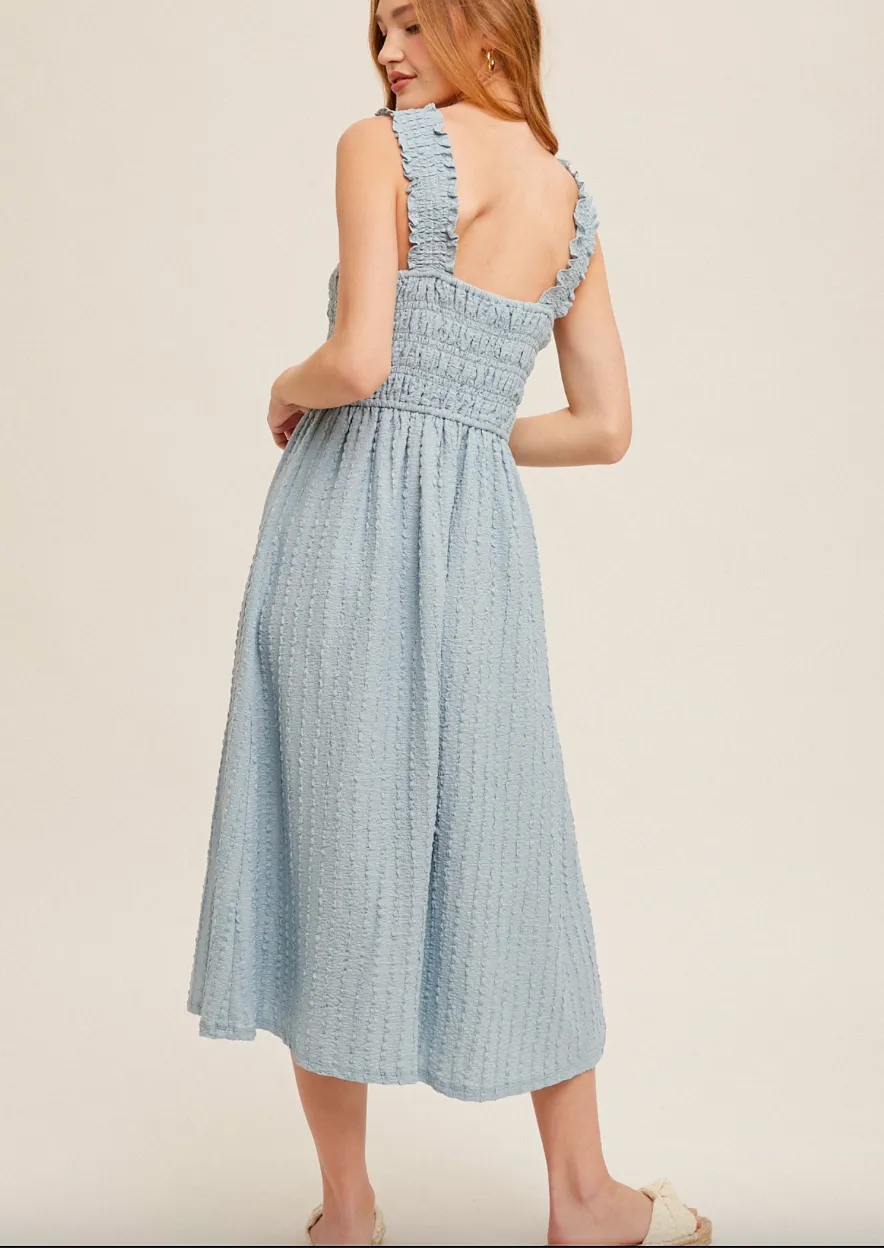 The Eleanor Ruffle Strap Midi Dress